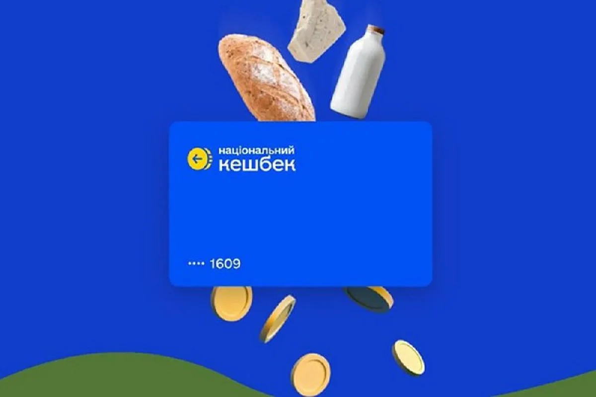 Платіжна карта програми Національний кешбек з продуктами харчування