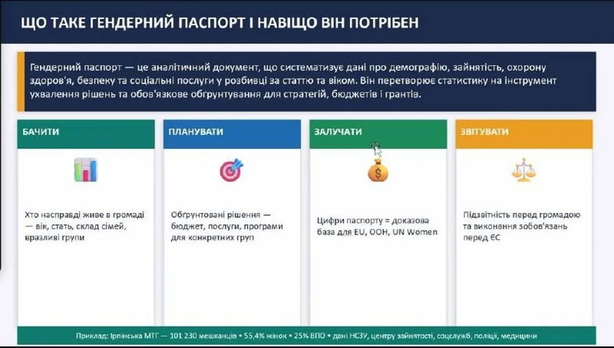 Інфографіка про гендерний паспорт та його компоненти