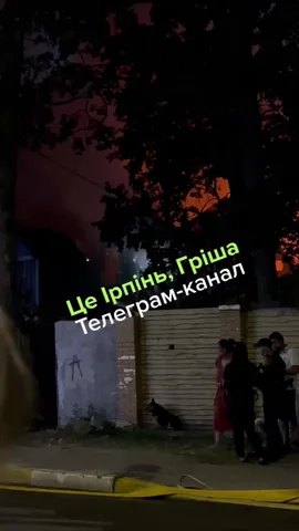 Нічна пожежа в приватному будинку, люди біля будівлі