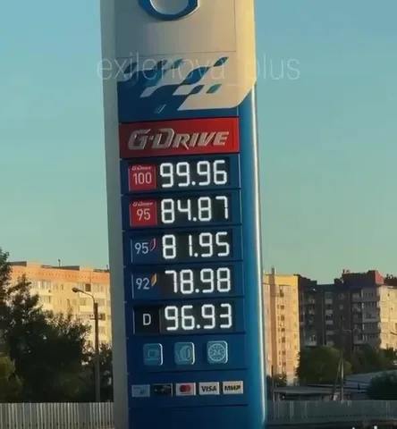 Табло АЗС з цінами на бензин і дизель паливо