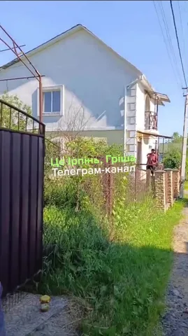 Приватний будинок з металевим парканом та заростями
