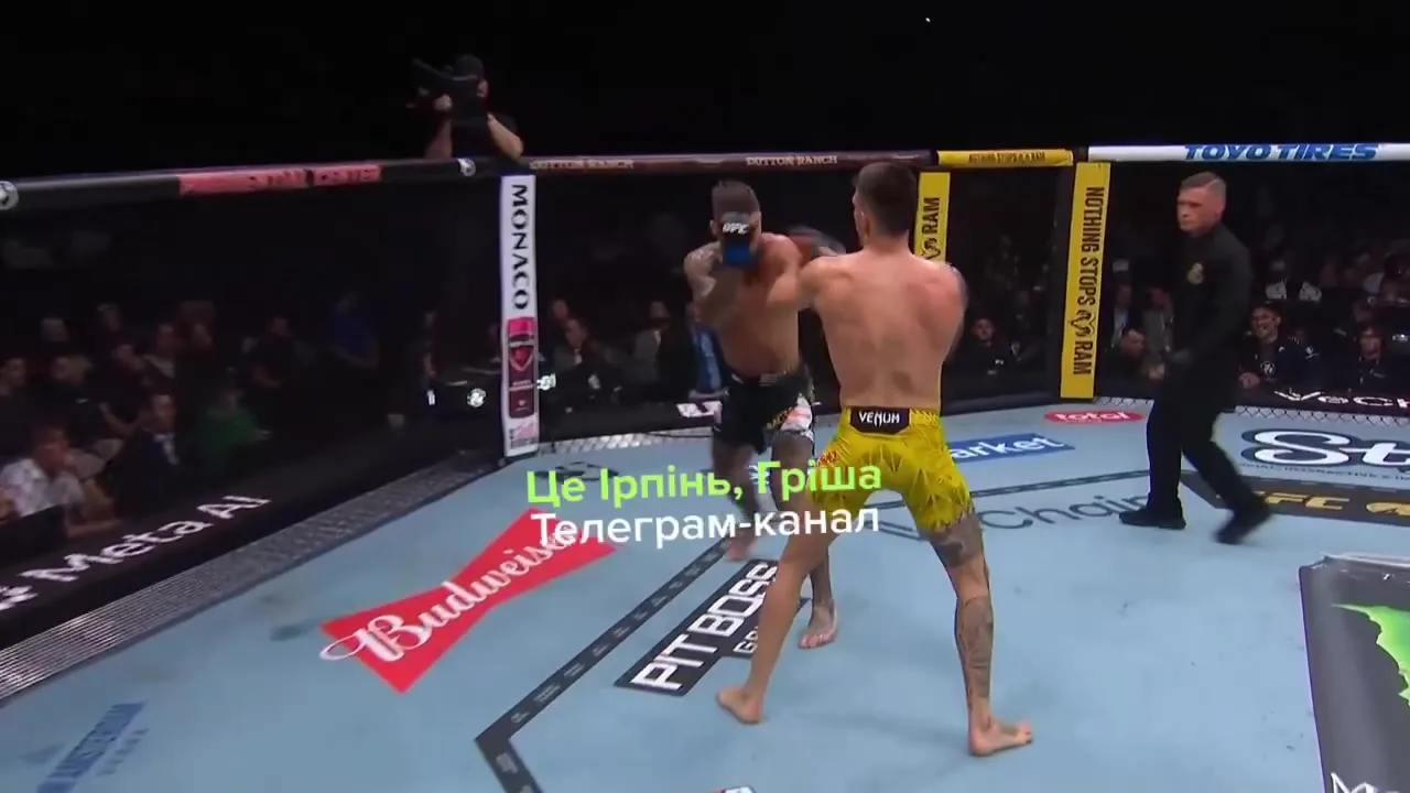 Два бійці в октагоні під час поєдинку UFC