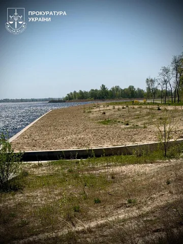 Берегова лінія з піщаним пляжем та молодими деревами