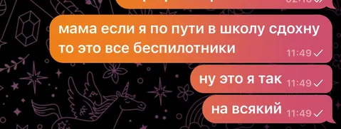 Скриншот повідомлень у месенджері російською мовою